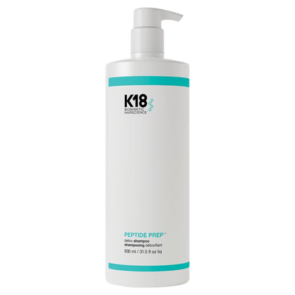 K18 Peptide Prep shampoo bottle on a white background