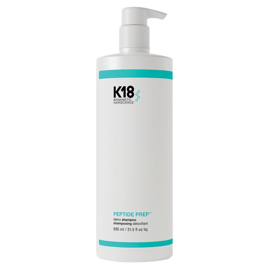 K18 Peptide Prep shampoo bottle on a white background