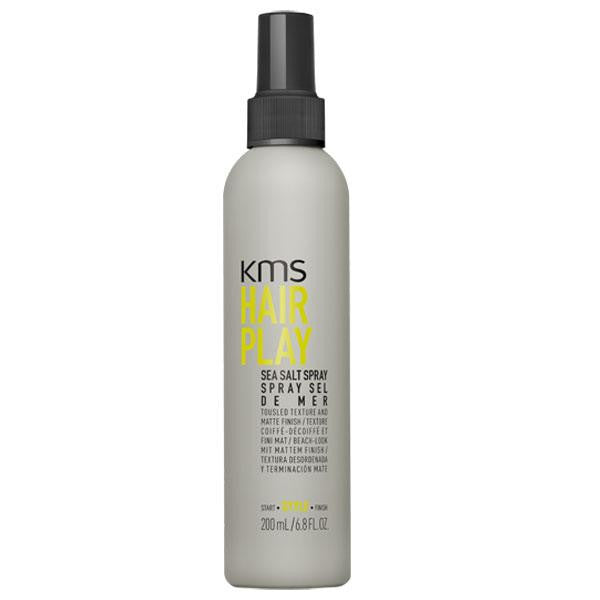 KMS Hair Play Sea Salt Spray bottle on a white background