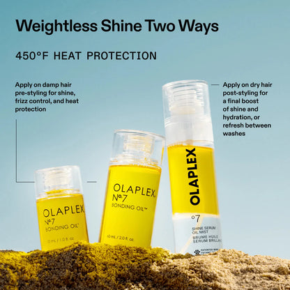 Olaplex hair care products with application instructions on a natural background