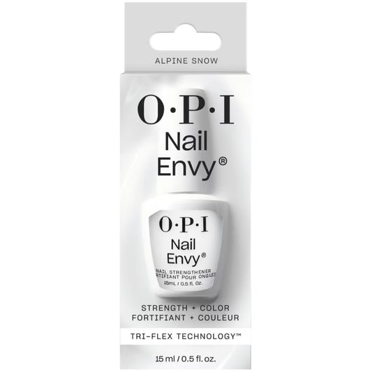 OPI Nail Envy nail strengthener in Alpine Snow packaging on a white background