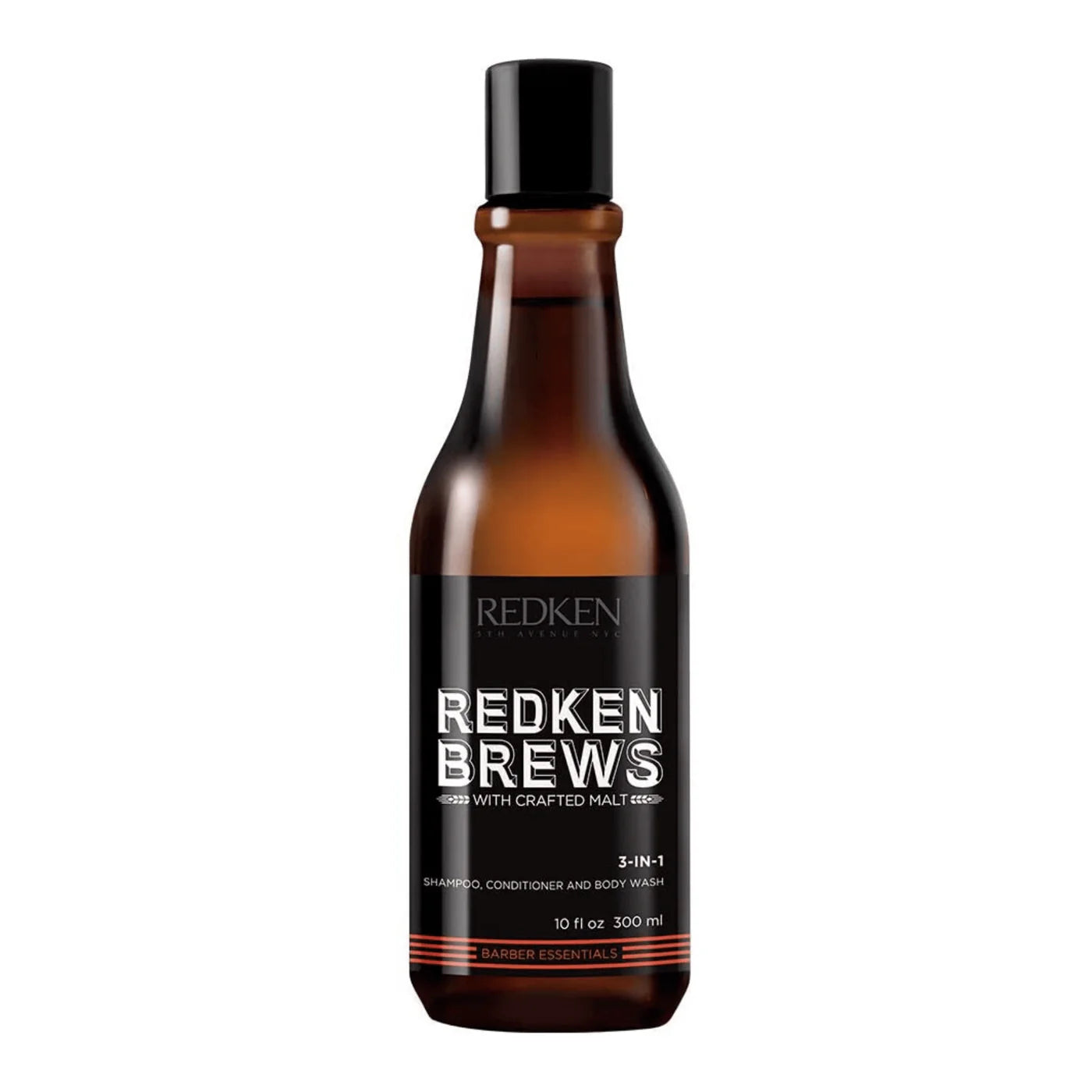 Redken Brews shampoo bottle on a white background