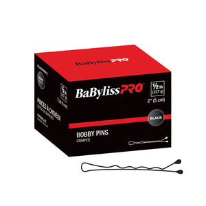 BaBylissPro Bobby Pins 2" Crimped 1/2lb Black