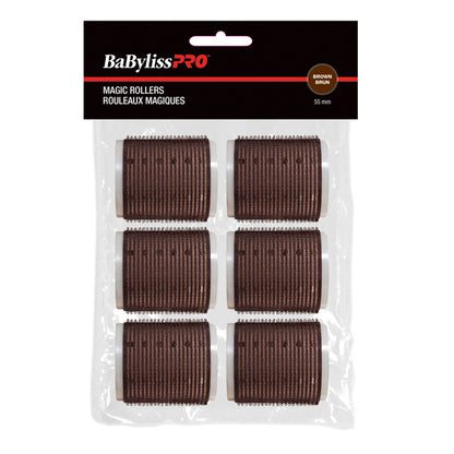 BaBylissPro Self-Gripping Velcro "Magic" Rollers Brown 55mm