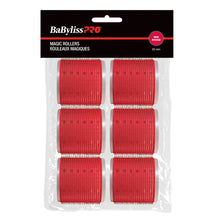 Load image into Gallery viewer, BaBylissPro Self-Gripping Velcro &quot;Magic&quot; Rollers Red 65mm
