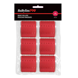 BaBylissPro Self-Gripping Velcro "Magic" Rollers Red 65mm