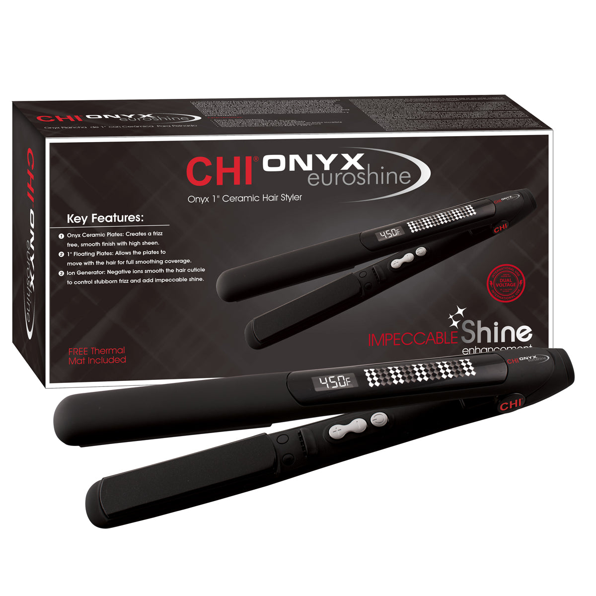 CHI 'Onyx' Euroshine 1" Ceramic Flat Iron