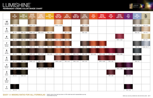 Joico Lumishine Permanent Creme Colour Shade Chart