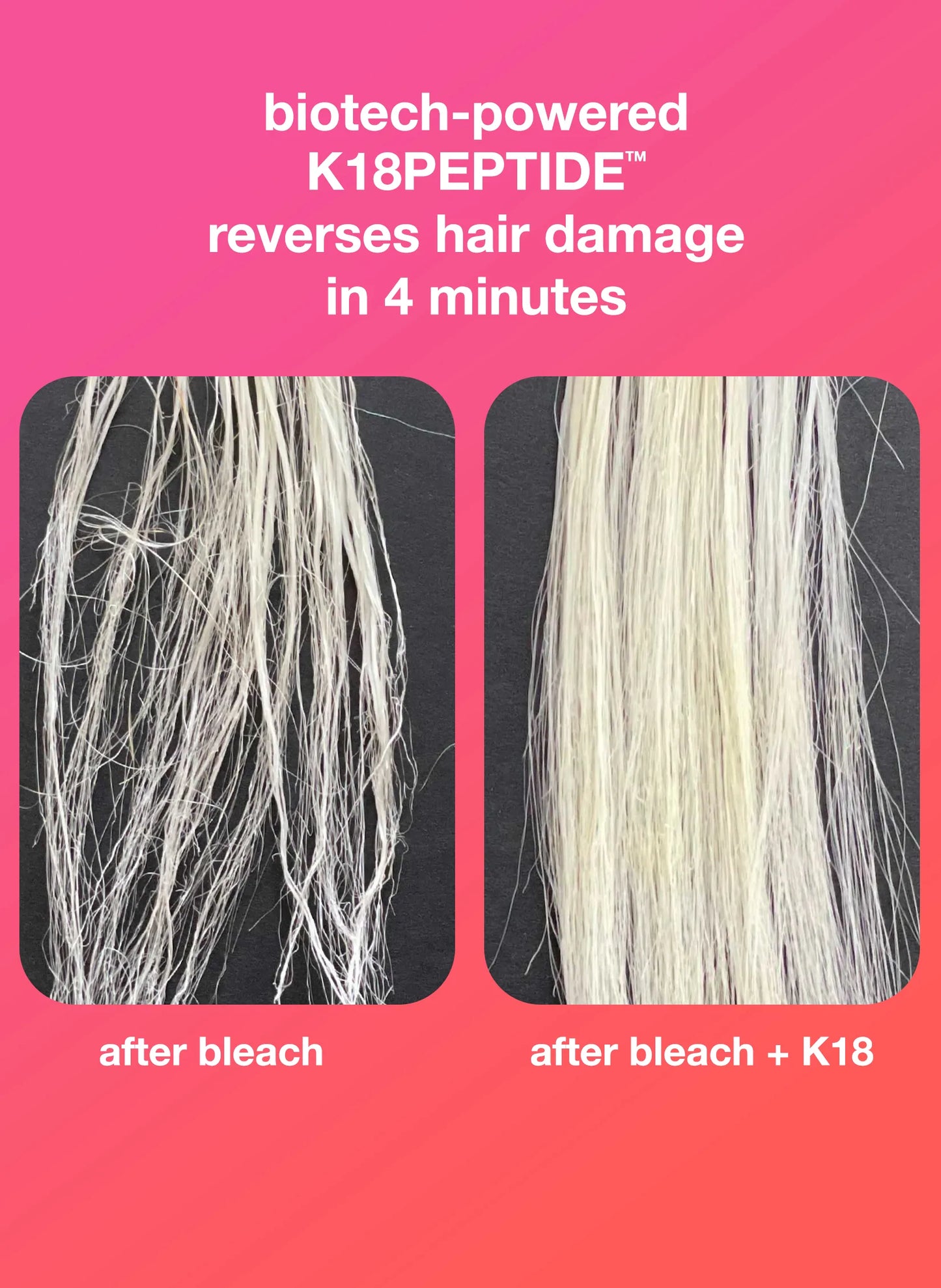 K18 Repair Mask Before & After Bleach
