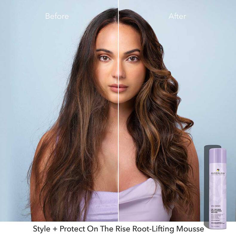 Pureology On The Rise Root-Lifting Mousse Before After