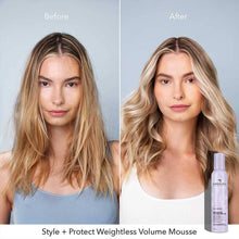 Load image into Gallery viewer, Pureology Weightless Volume Mousse Before After
