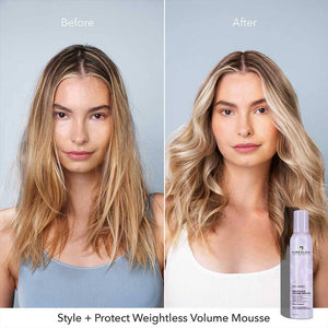 Pureology Weightless Volume Mousse Before After