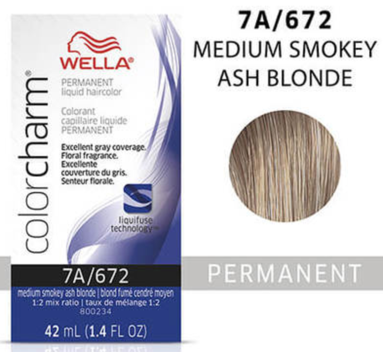 Wella (Liquid) Colour Charm - 7A / 672 Medium Smokey Ash Blonde 42ml 1.4oz