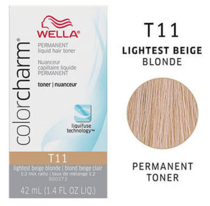 Wella (Liquid) Color Charm - Toner T11 Lightest Beige Blonde, 42ml 1.4oz